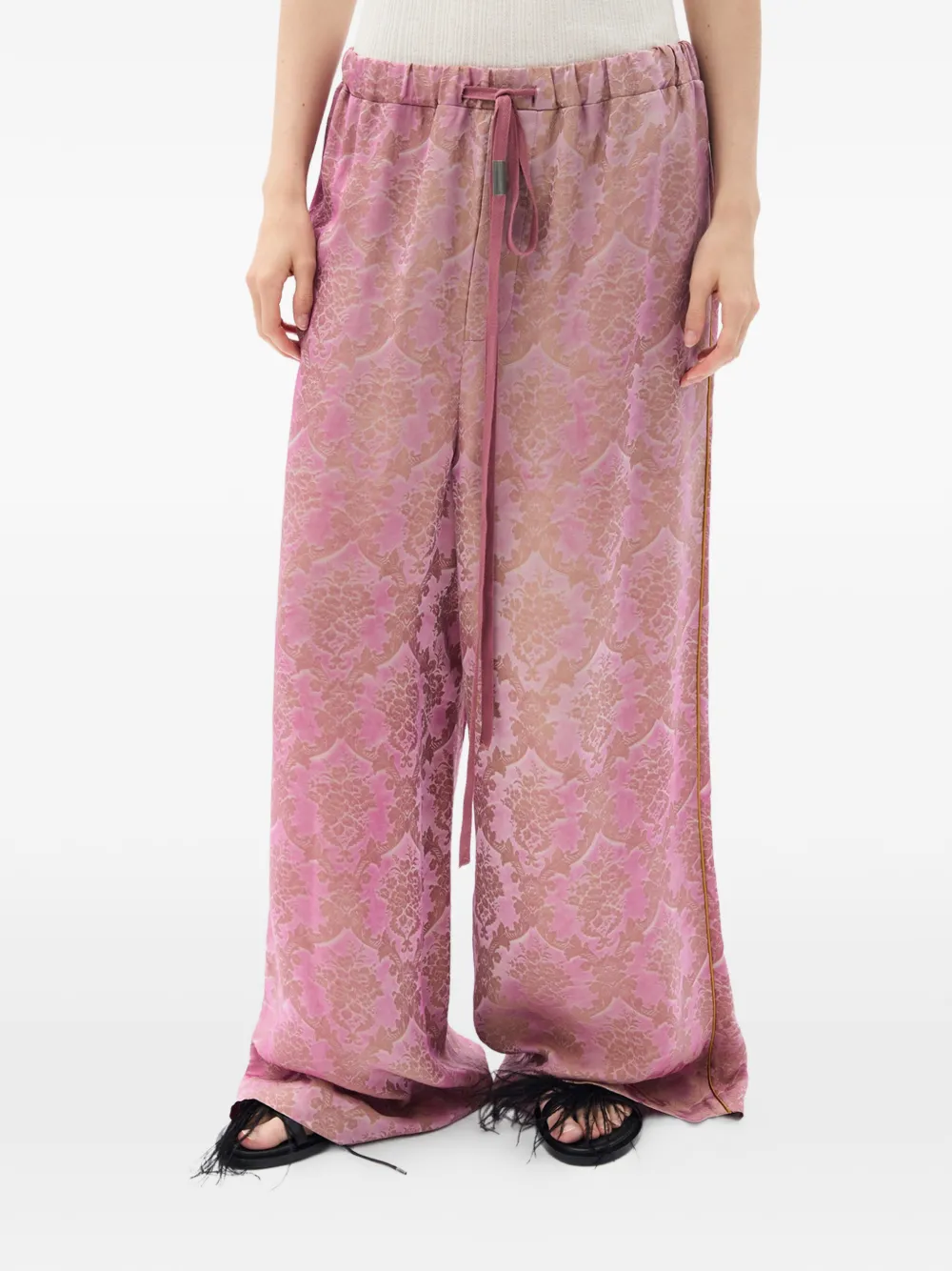 Ann Demeulemeester Sofi damask-jacquard trousers - Rosa