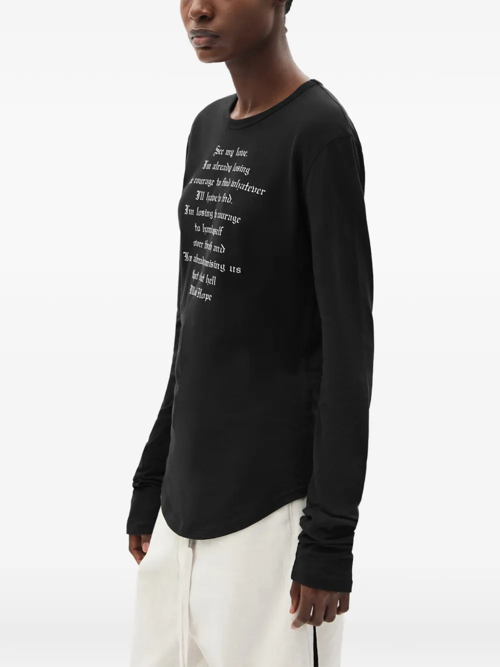 Ann Demeulemeester brushed jersey top - Nero