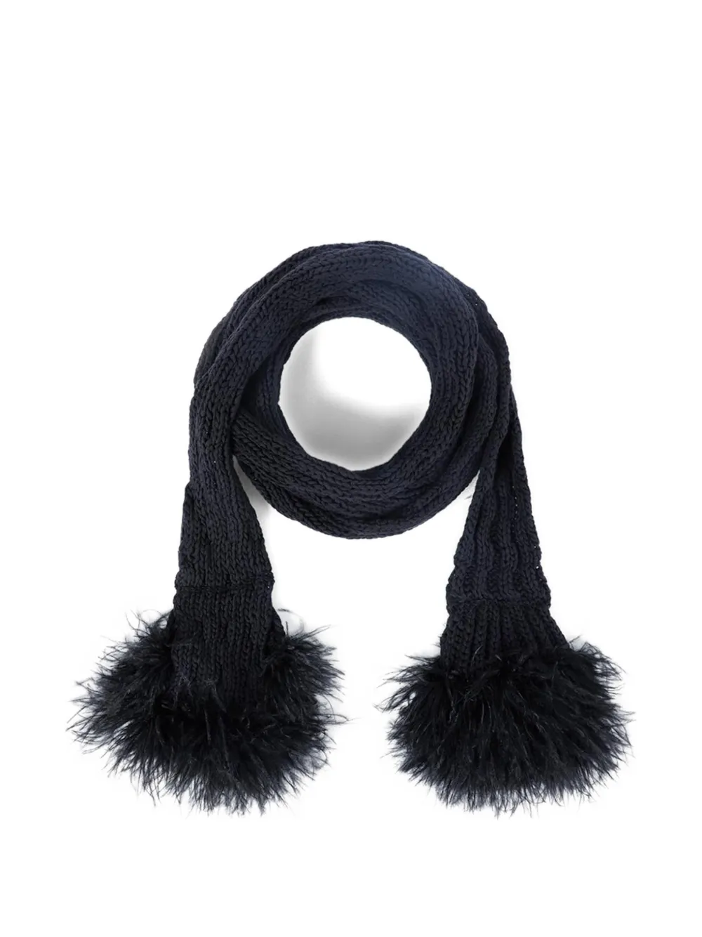 Ann Demeulemeester Rae knitted scarf - Nero