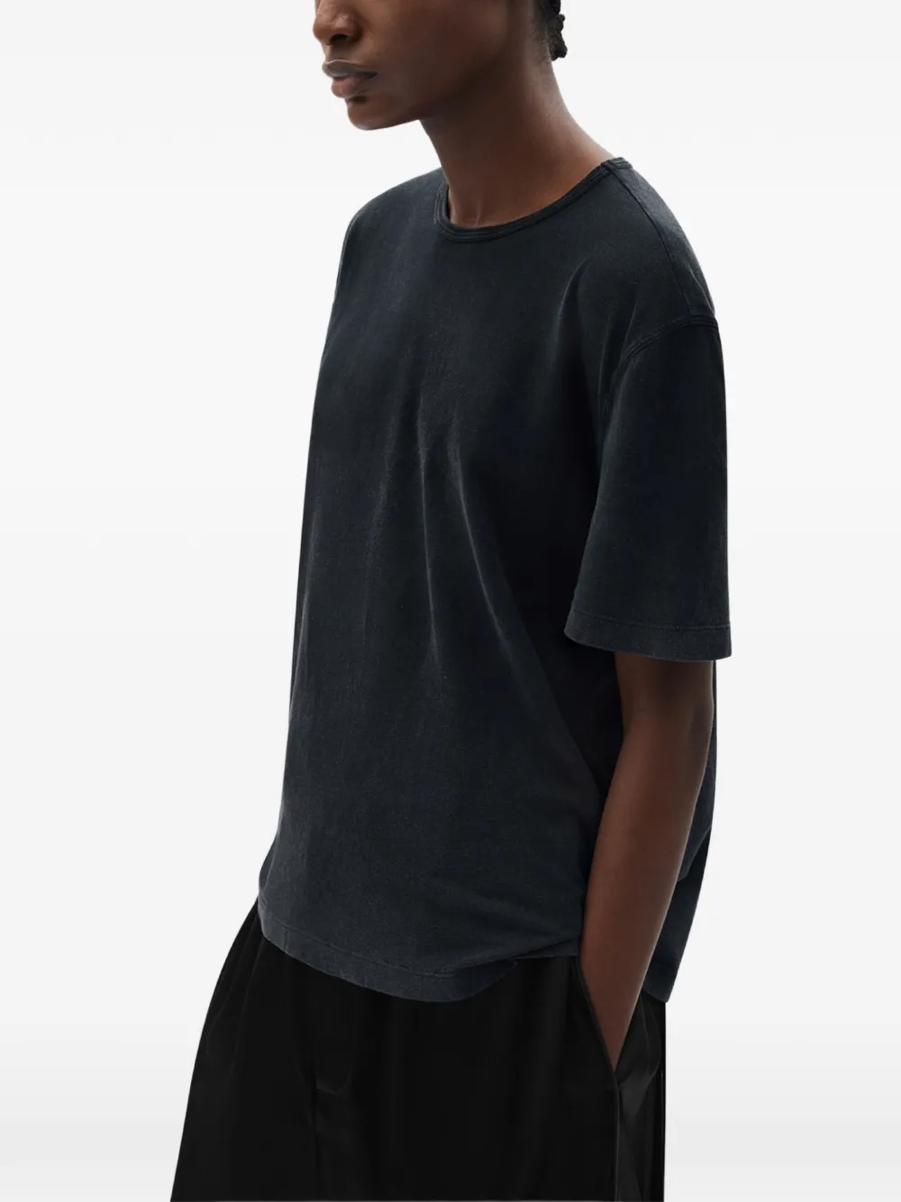 Ann Demeulemeester Fanie geborstelde jersey T-shirt Zwart