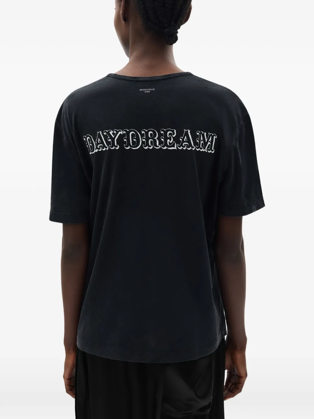 Ann Demeulemeester Fanie geborstelde jersey T-shirt Zwart