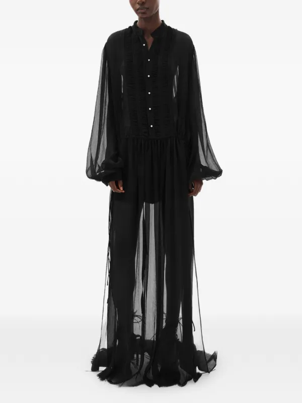 Ann Demeulemeester Tren Maxi Dress in Black