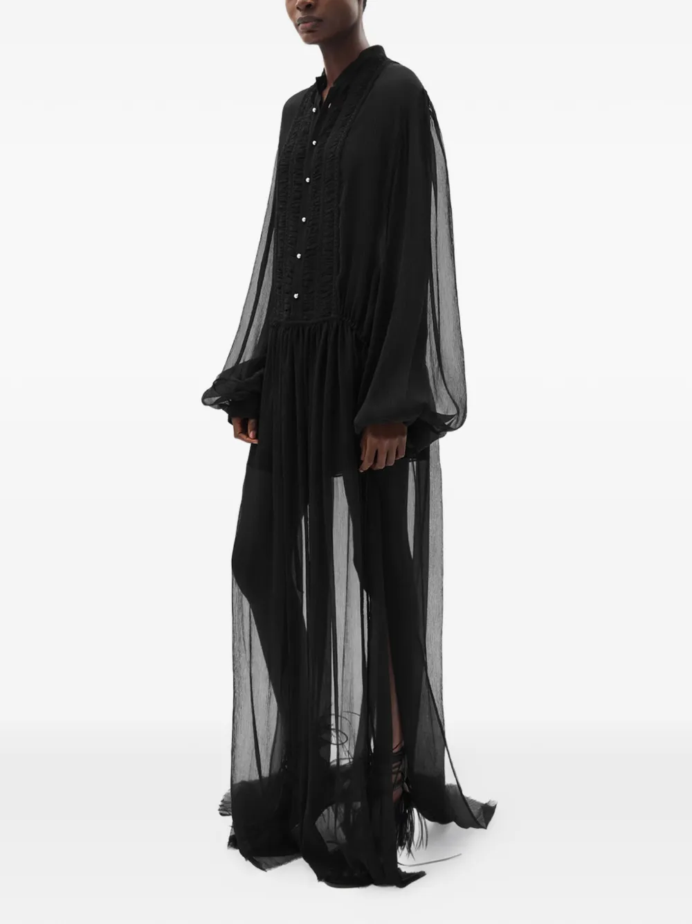 Ann Demeulemeester Tren Maxi Dress in Black, view 3