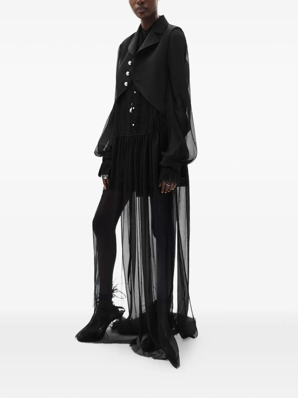 Ann Demeulemeester Tren Maxi Dress in Black, view 2