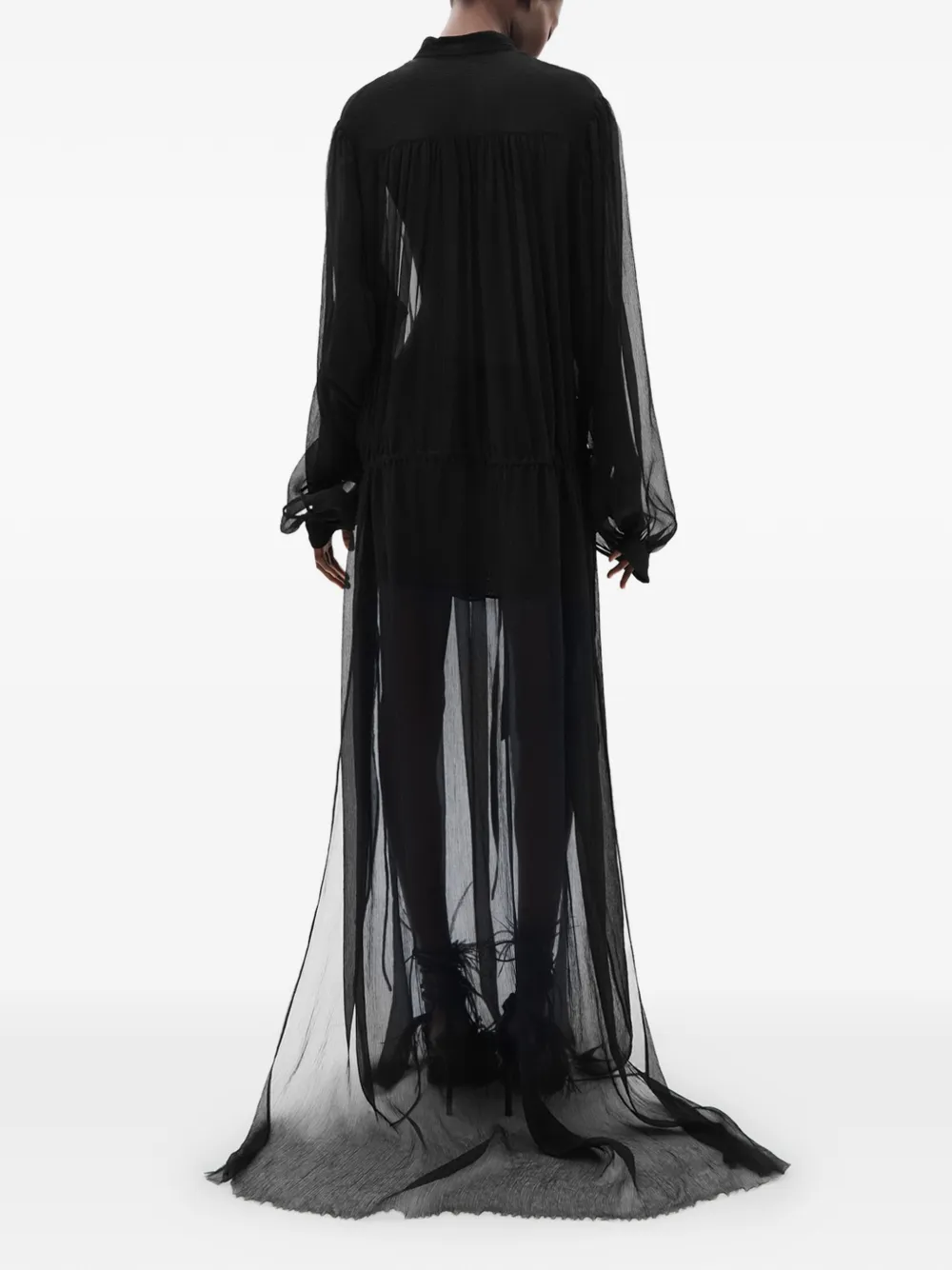 Ann Demeulemeester Tren Maxi Dress in Black, view 4
