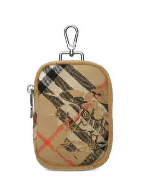 Black Means embroidered-panel Leather Coin Case | Red | FARFETCH