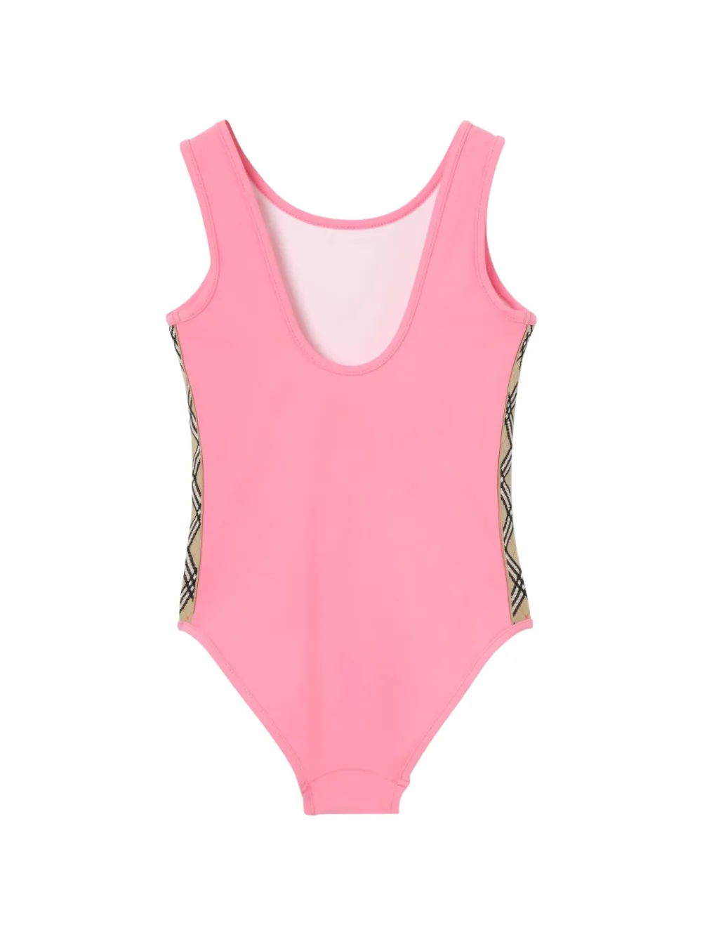 Burberry Kids Check Trim Swimsuit | Pink | FARFETCH