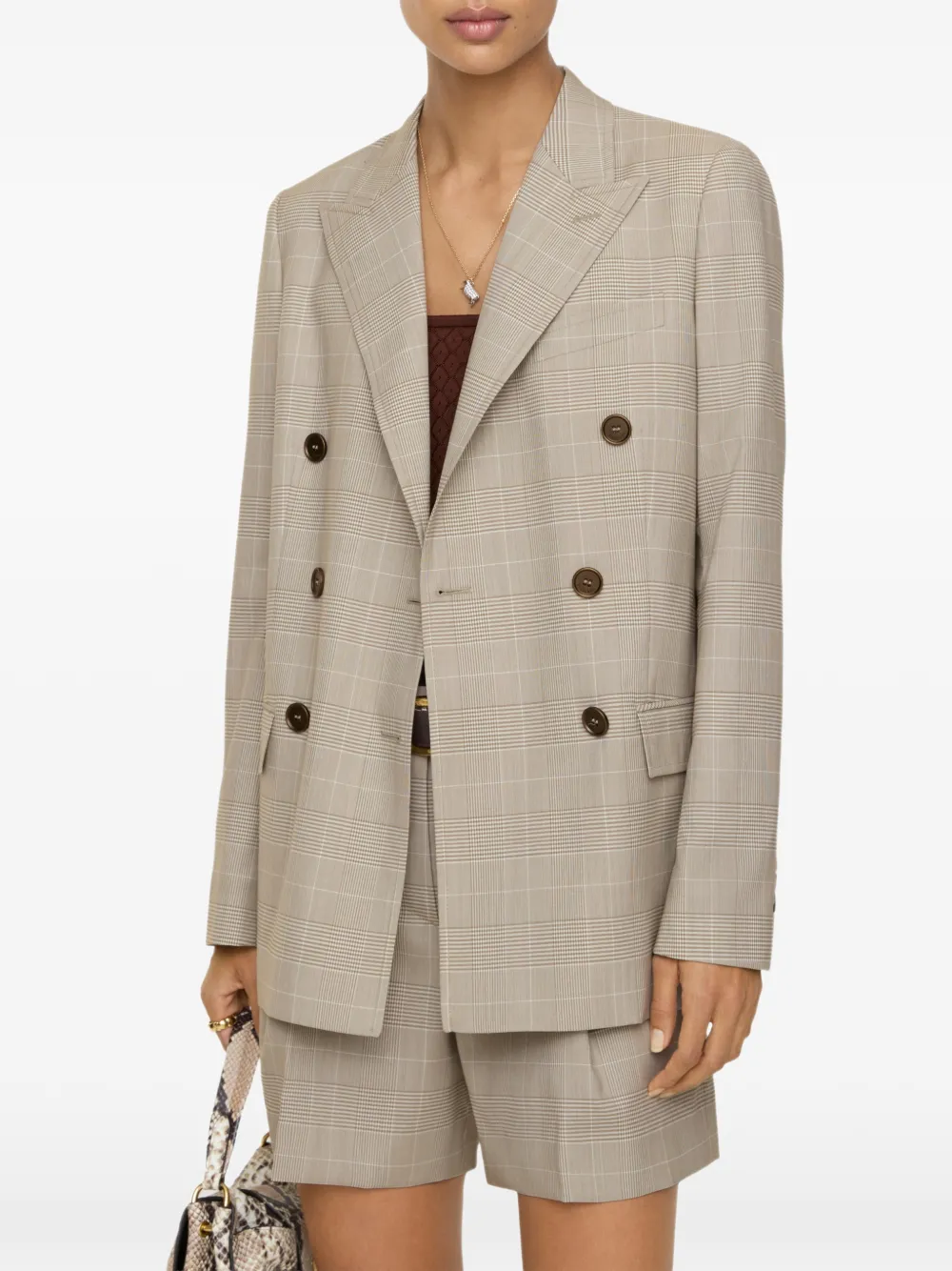 Burberry Geruit wollen colbert Beige