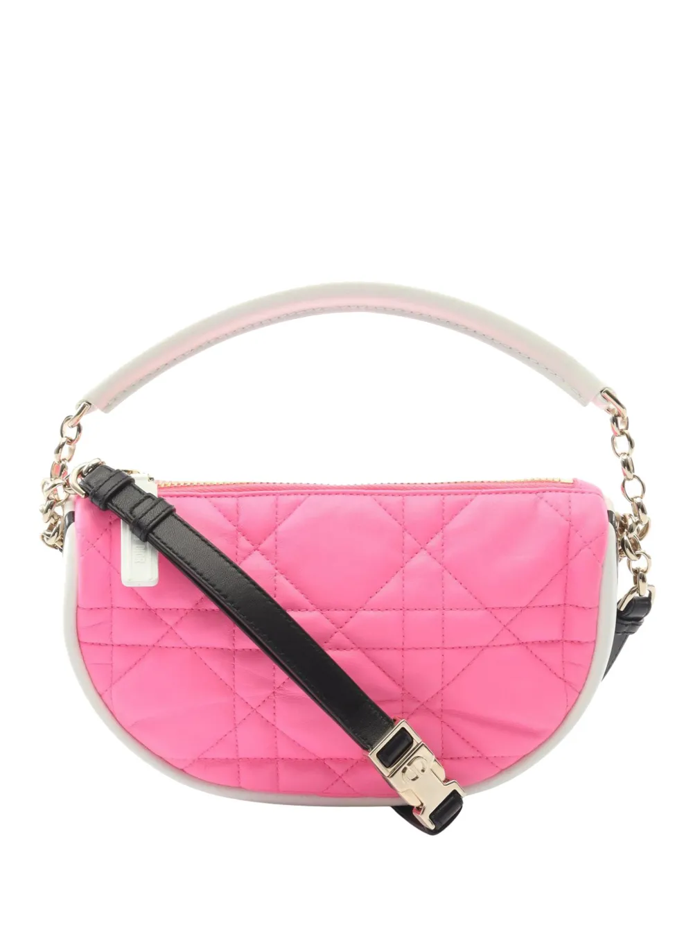 Christian Dior Pre-Owned 2010-2026 Small Lambskin Cannage Dior Vibe Hobo satchel - Pink