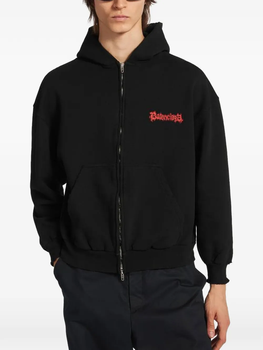 Balenciaga Hoodie met logoprint Zwart