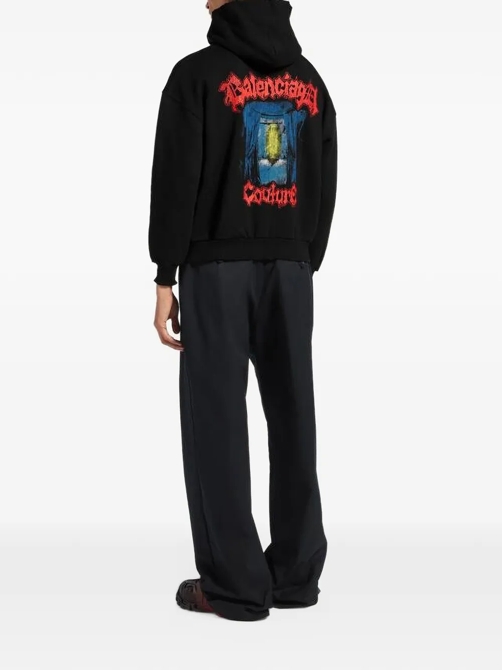Balenciaga Hoodie met logoprint Zwart