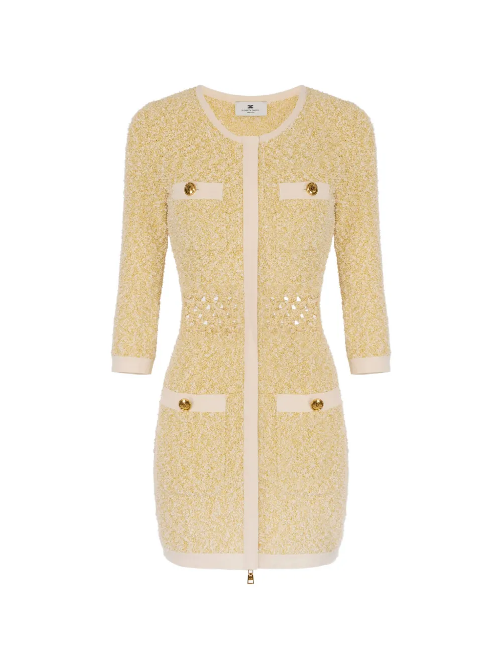 Elisabetta Franchi bouclé mini dress - Giallo