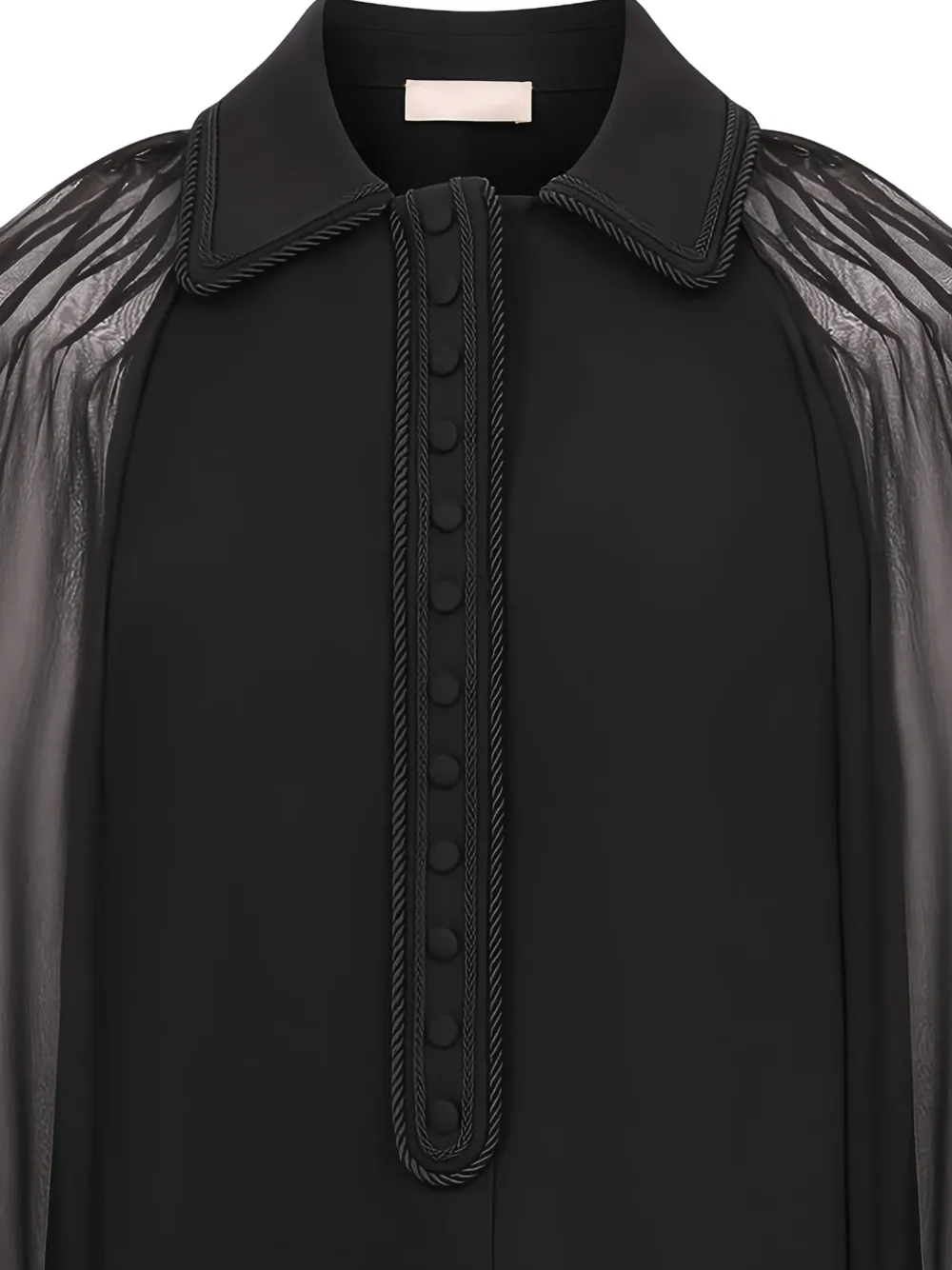 Elie Saab Zijden blouse verfraaid met koord Zwart