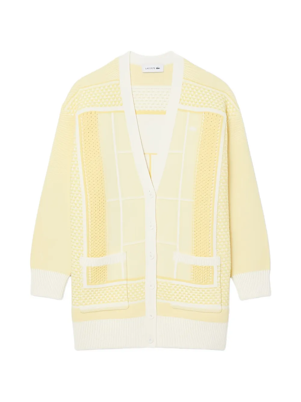 Lacoste Cardigan Tennis Court jacquard - Giallo