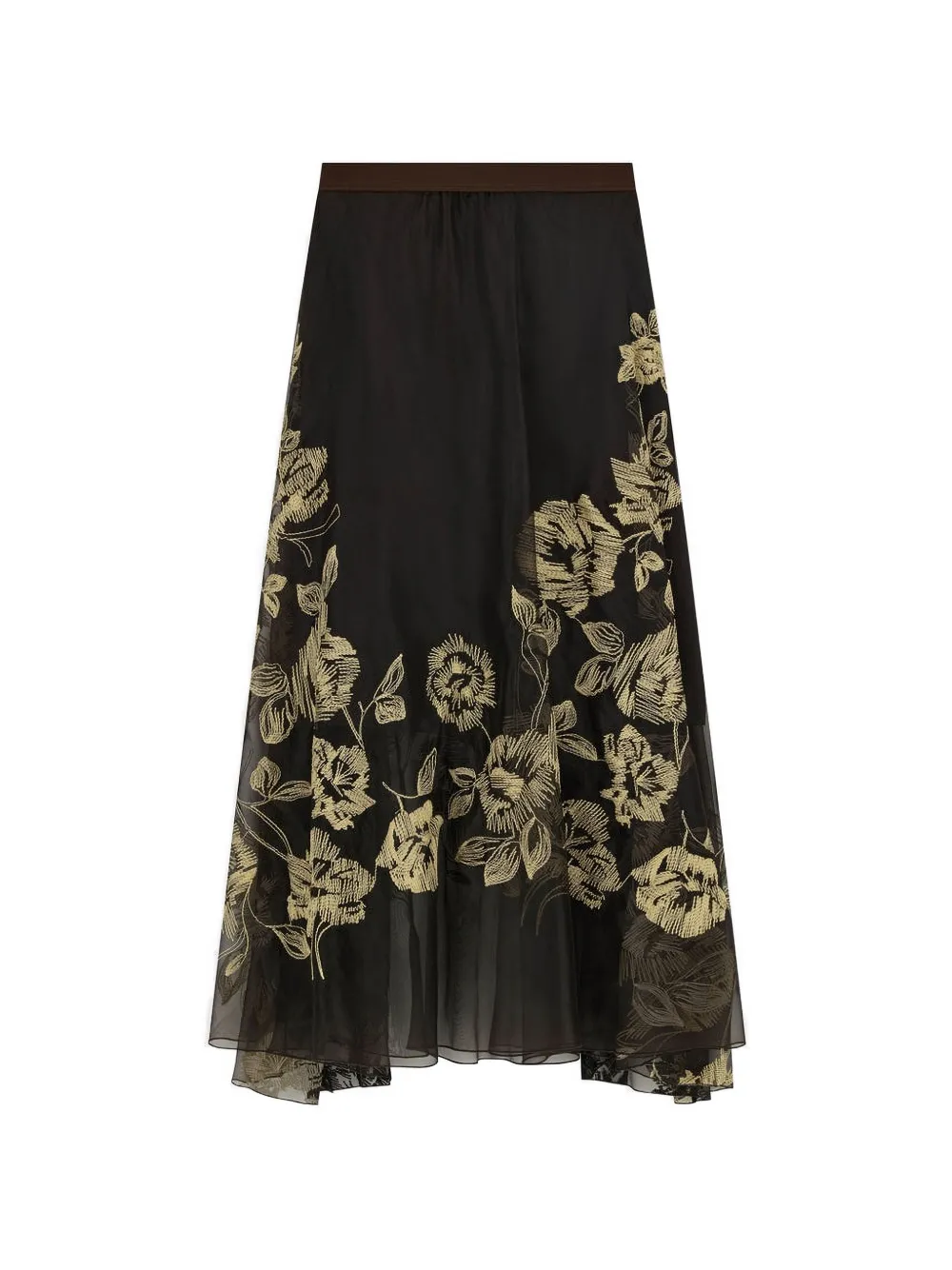 Liviana Conti Angel floral-embroidered skirt - Braun