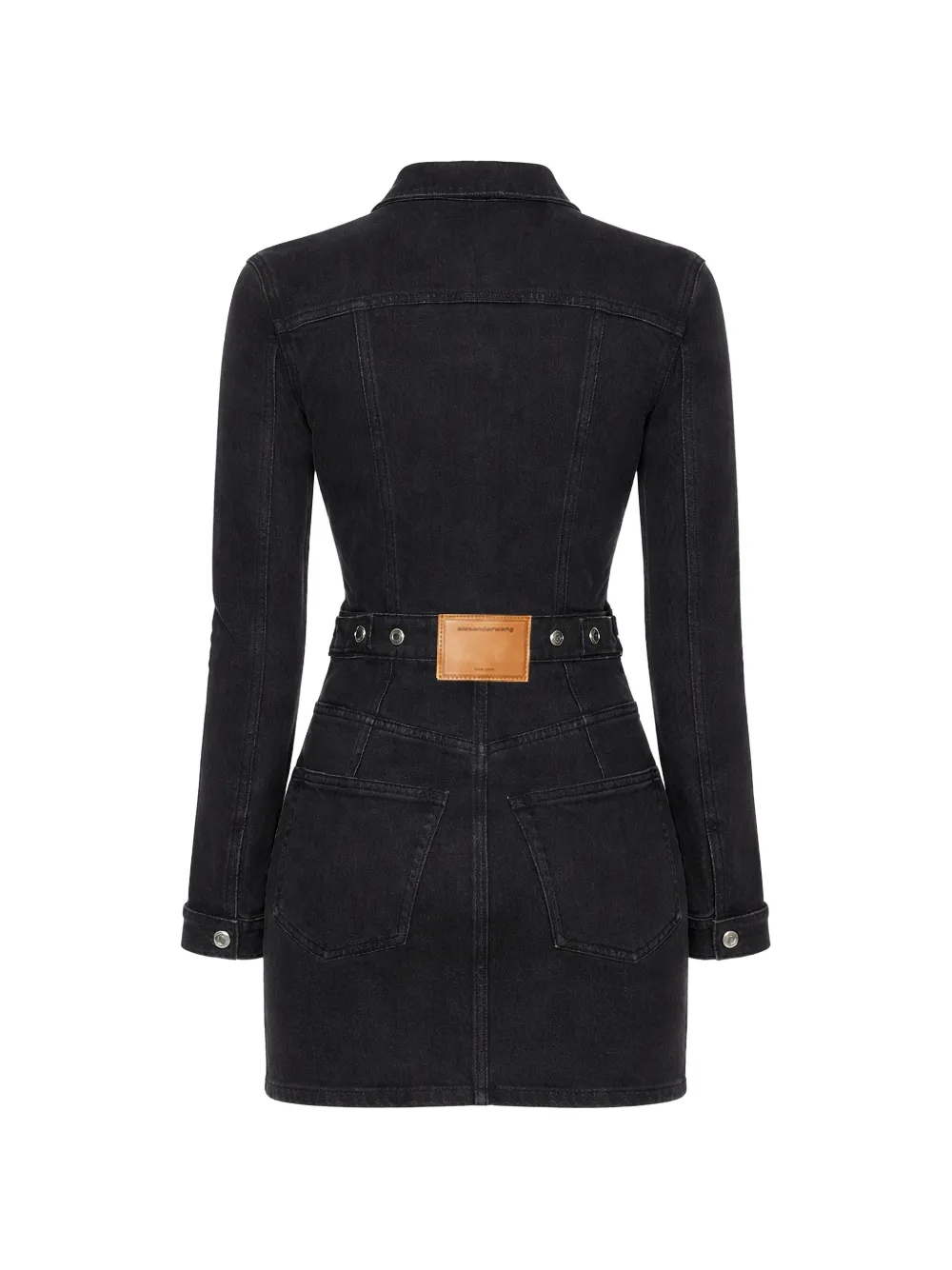  Alexander Wang Buttoned Collared Mini Dress - Black 