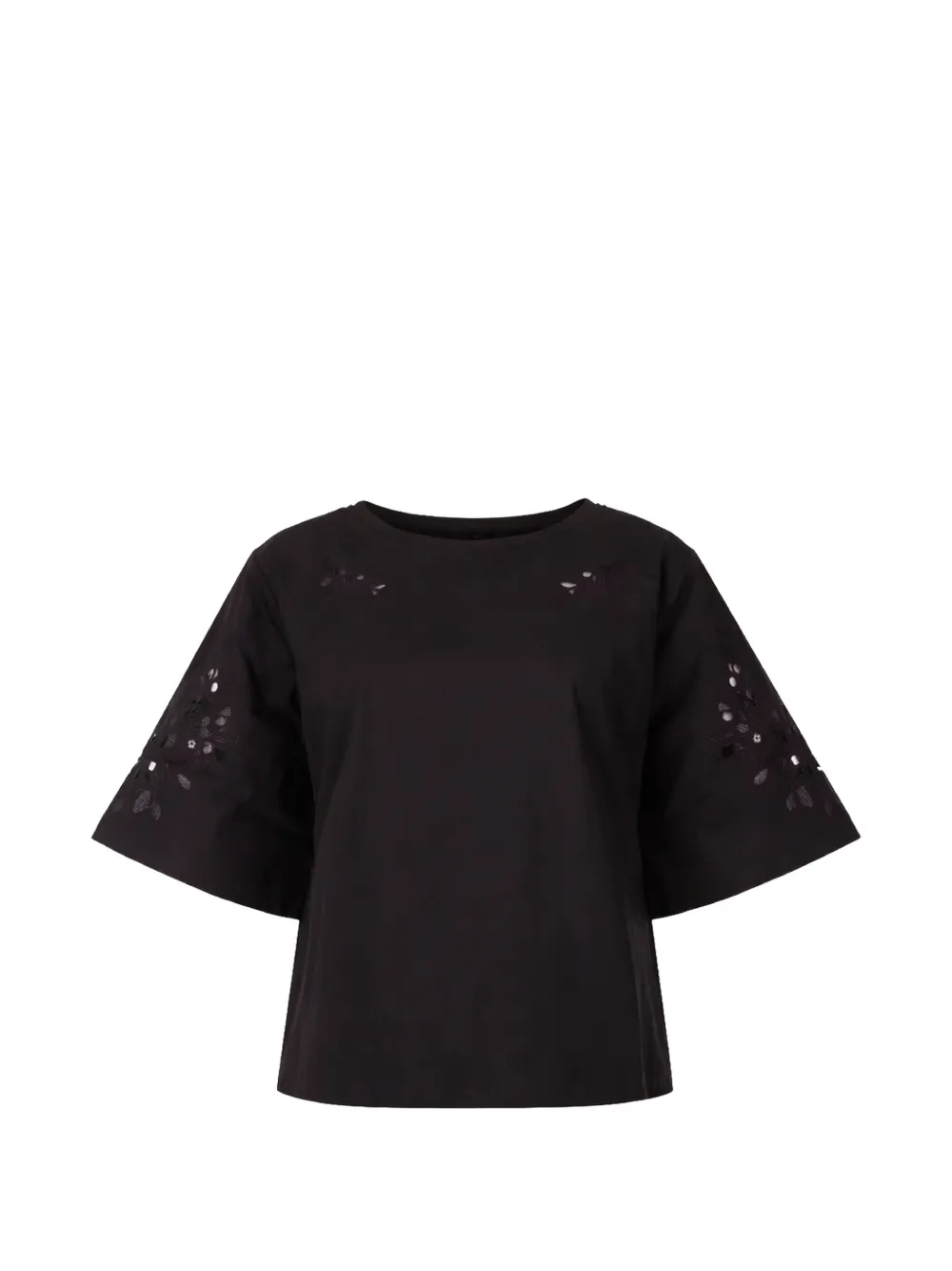 Weekend Max Mara floral wide-sleeve blouse - Nero