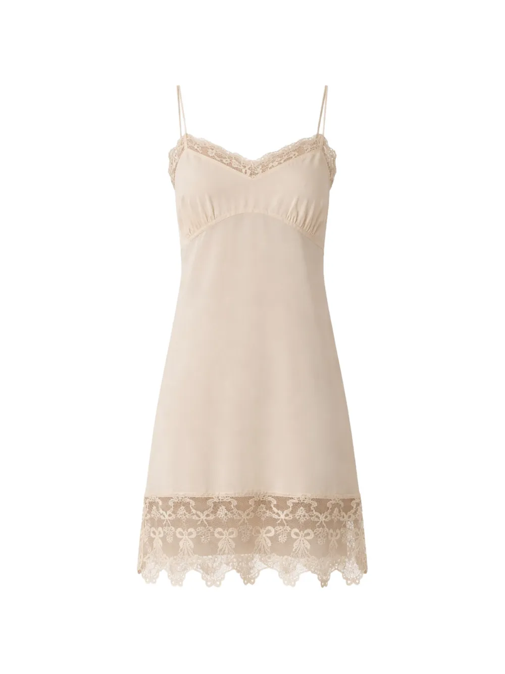 Simone Rocha lace-trim V-neck dress - Toni neutri