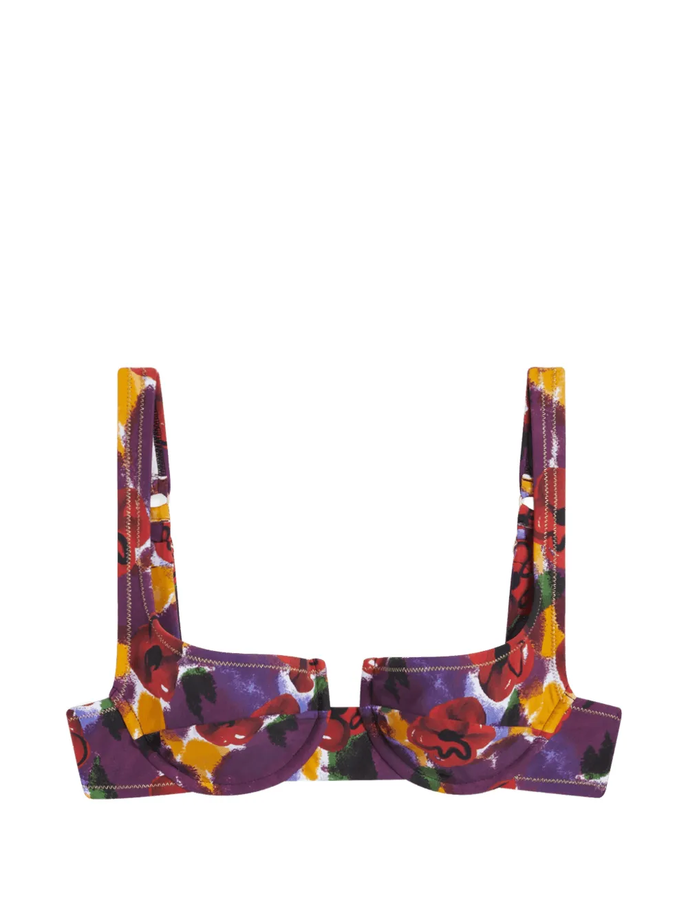 Reina Olga Brigitte floral-pattern bikini top - Violett