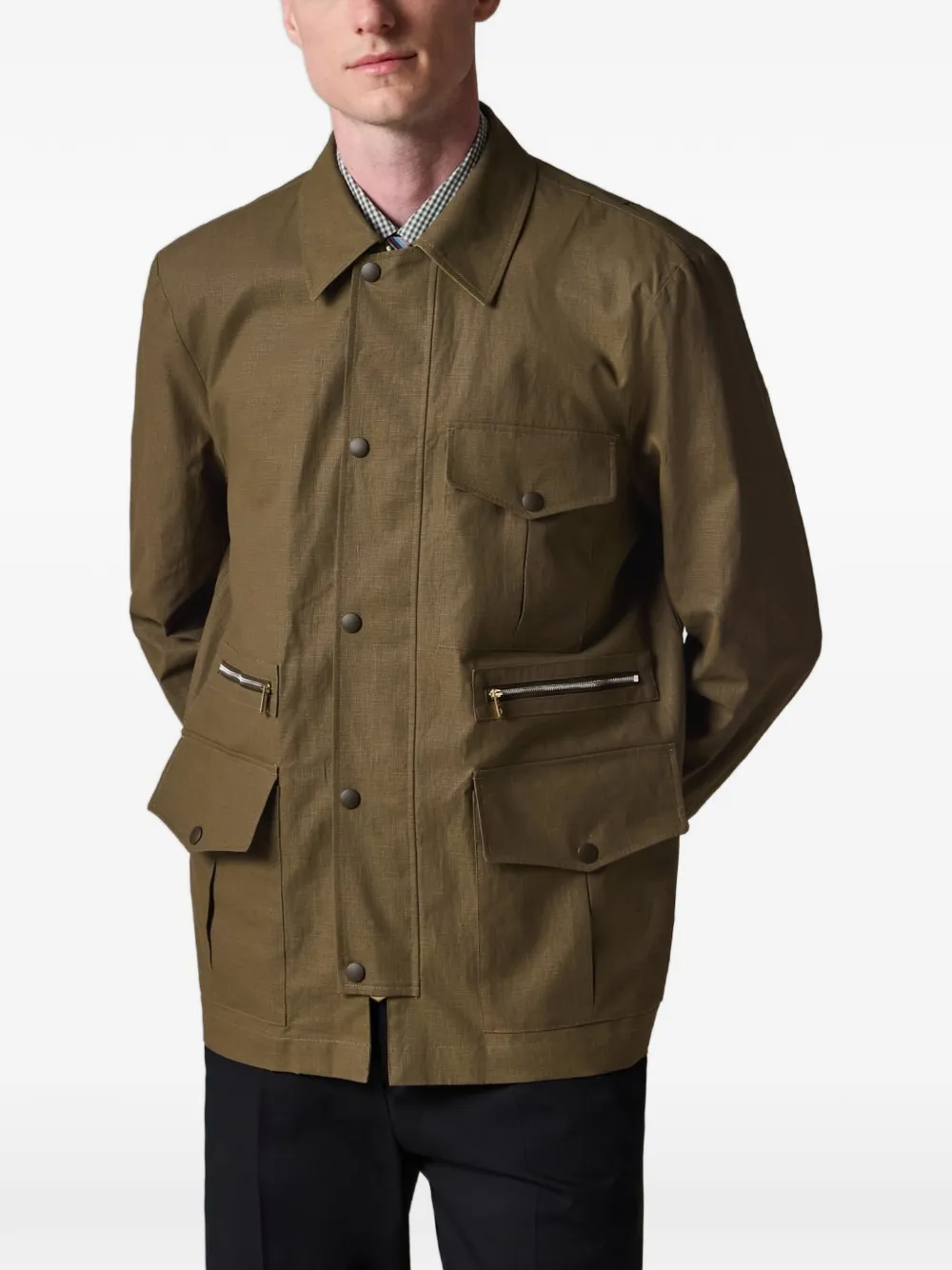Paul Smith Shirtjack met meerdere zakken Bruin