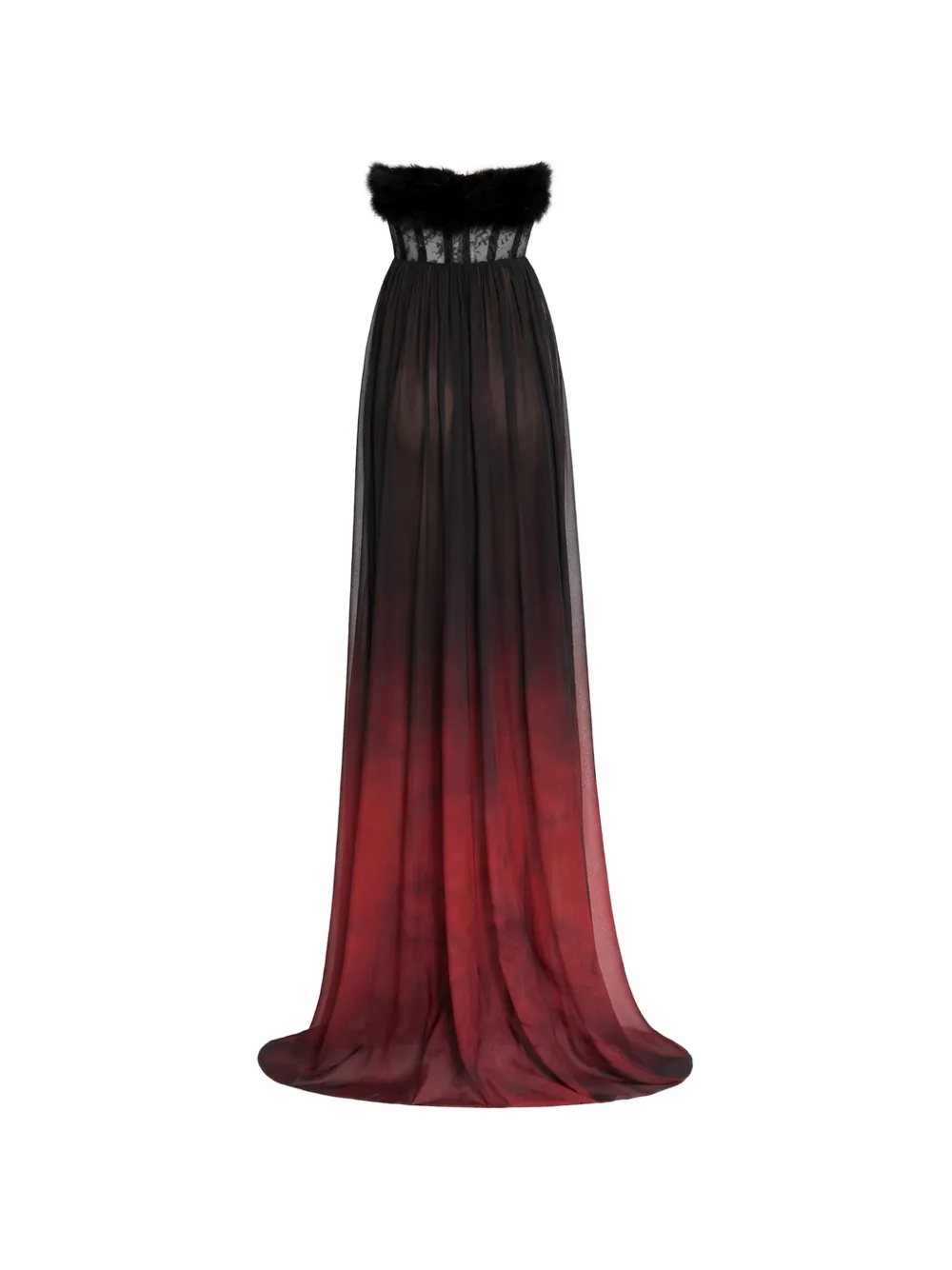 Elie Saab Chiffon maxi-jurk met kleurverloop Zwart
