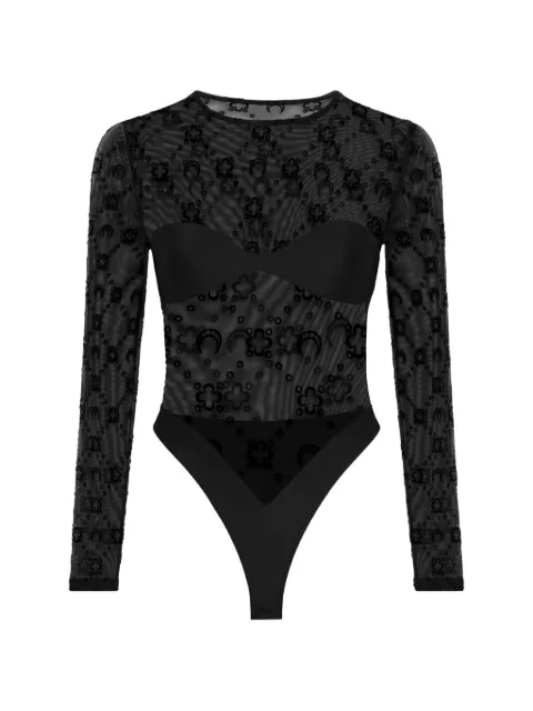 Marine Serre body manga larga con Moonogram