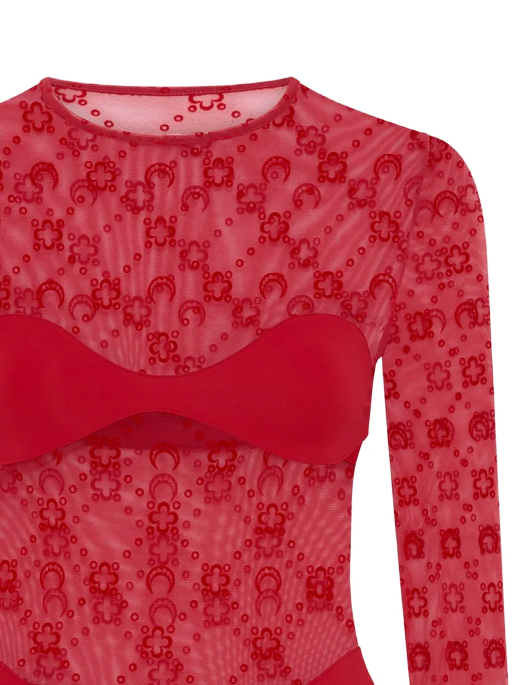 Marine Serre Romper met logopatroon Rood