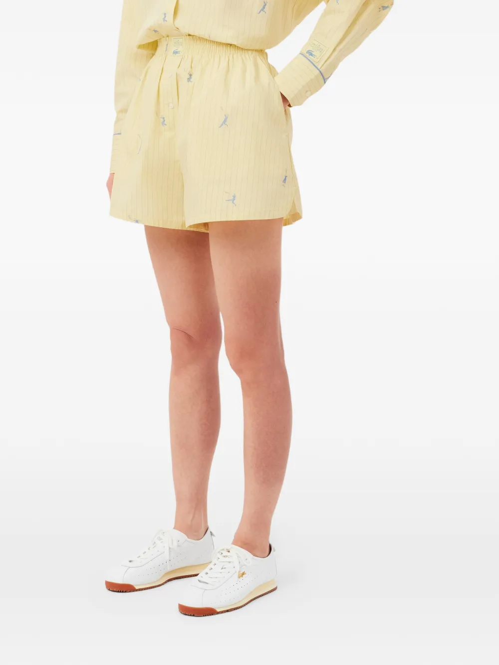 Lacoste striped bermuda shorts Geel