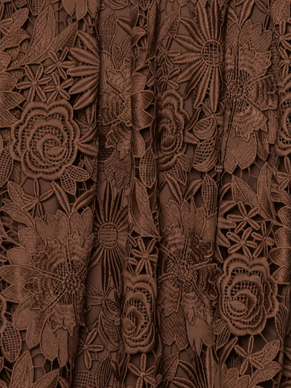  Rotate Birger Christensen Floral Lace Midi Skirt - Brown 