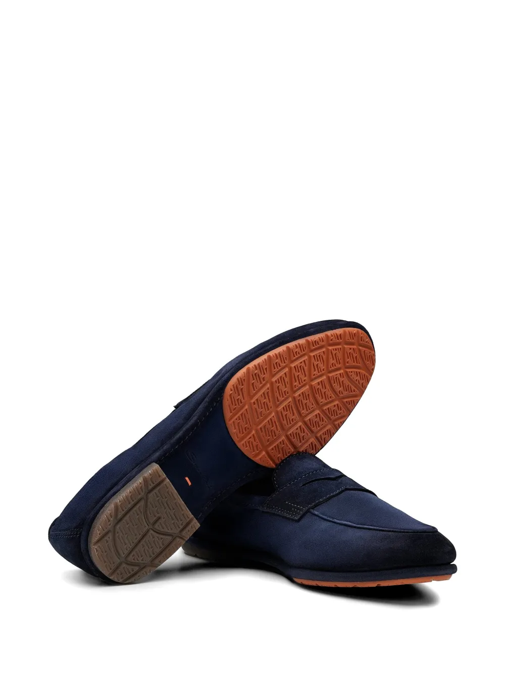 Santoni Loafers met suède vlakken Blauw