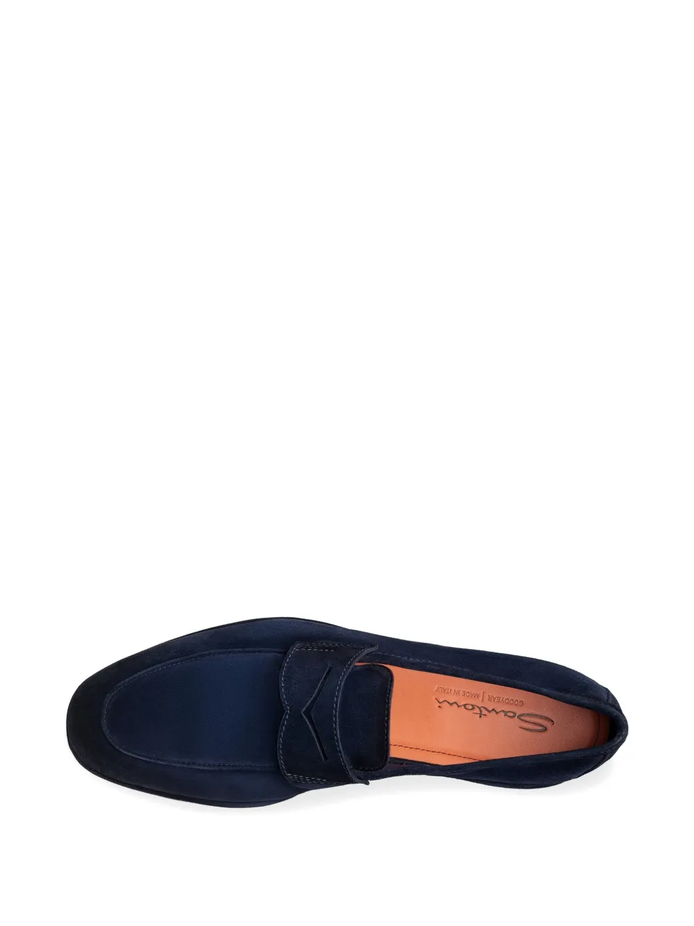 Santoni Loafers met suède vlakken Blauw