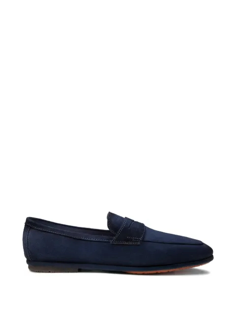 Santoni suede panelled loafers