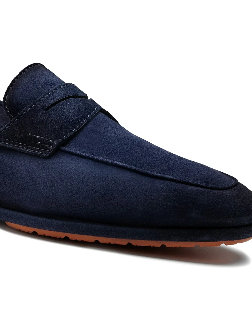 Santoni Loafers met suède vlakken Blauw