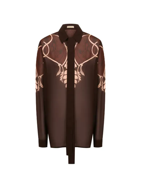 Elie Saab camisa de gasa estampada