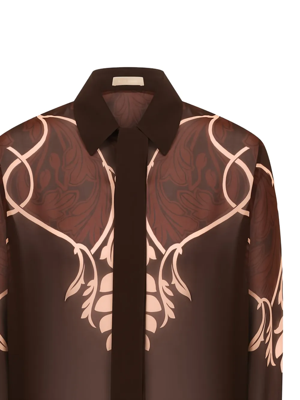 Elie Saab Chiffon blouse met print Bruin