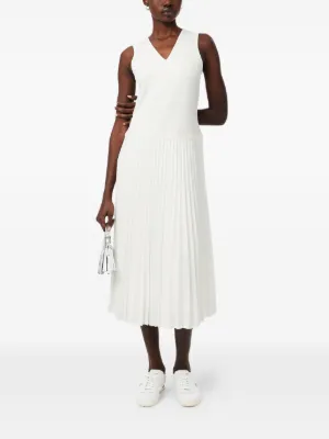 knee length dresses for ladies LACOSTE Women's Blue Pleated-Skirt Midi Dress