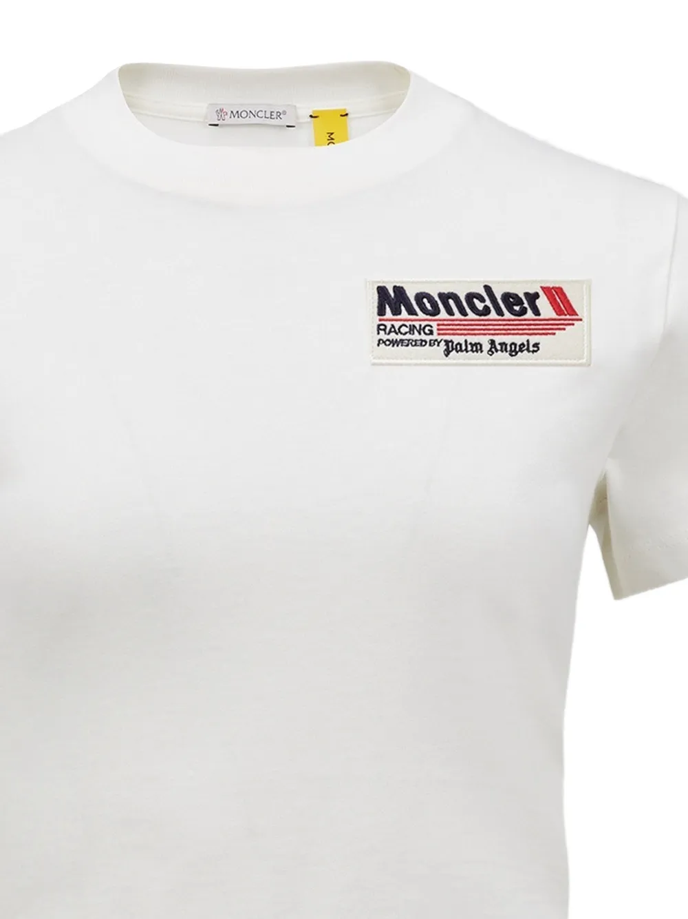 Moncler x Palm Angels cropped T-shirt met logopatch Wit