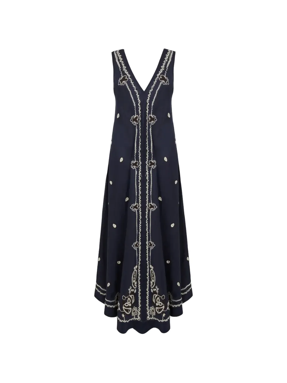  P.a.r.o.s.h. Embroidered-details Midi Dress - Blue 