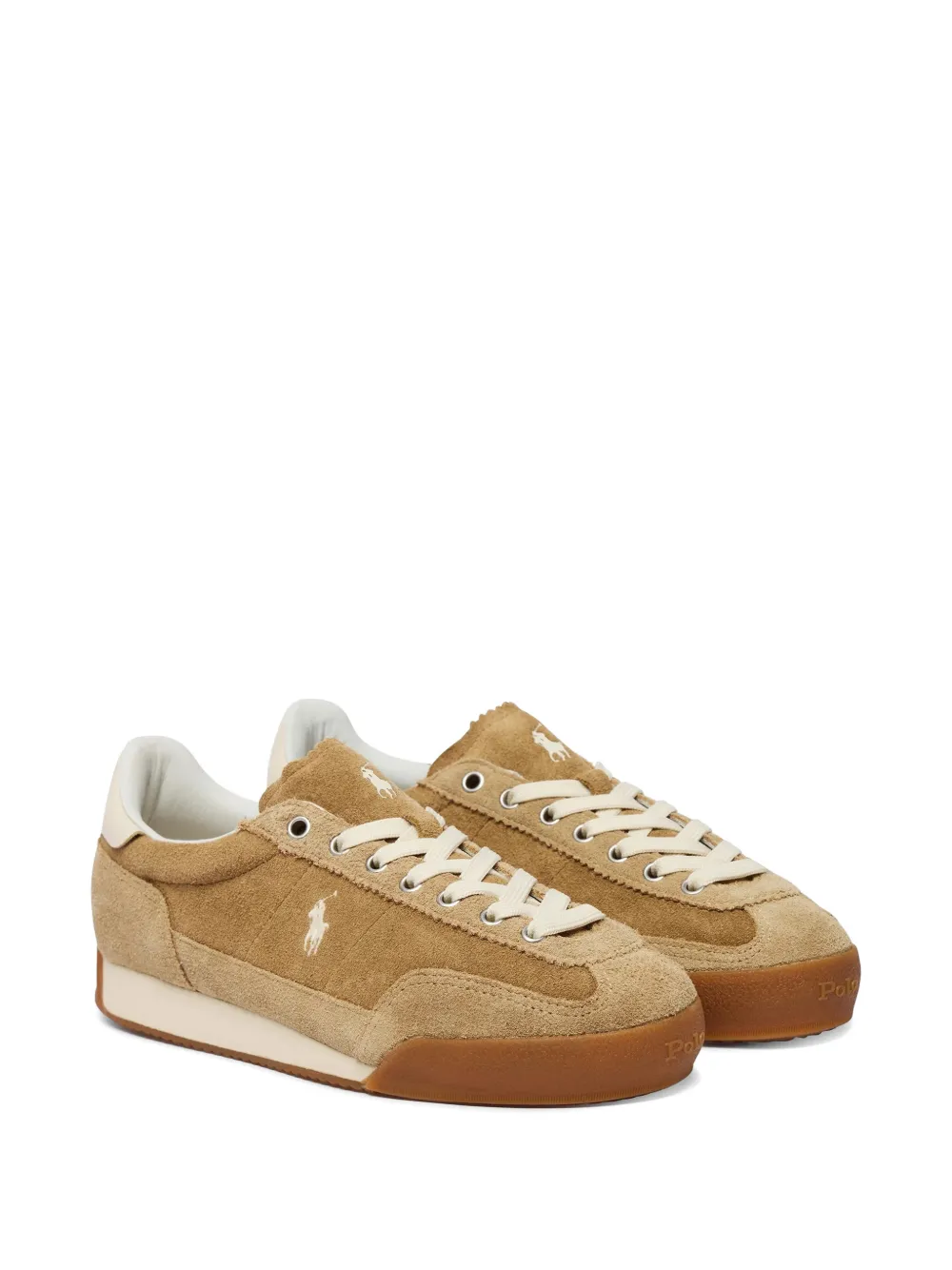 Polo Ralph Lauren Sneakers met geborduurd logo Beige
