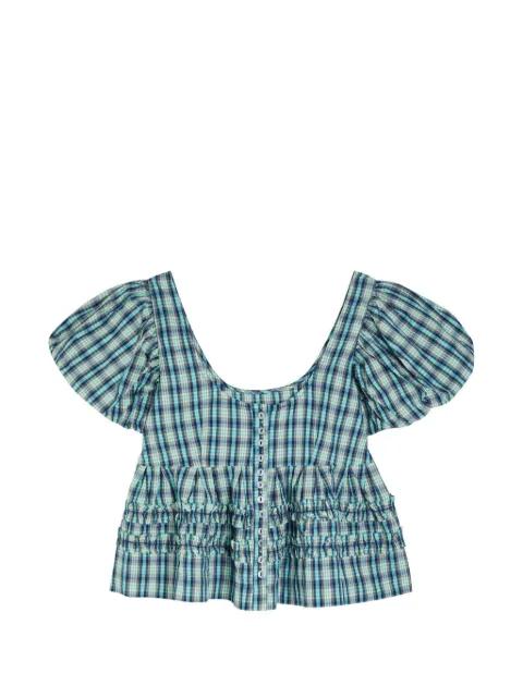 DAMSON MADDER blusa con motivo de cuadros y volantes
