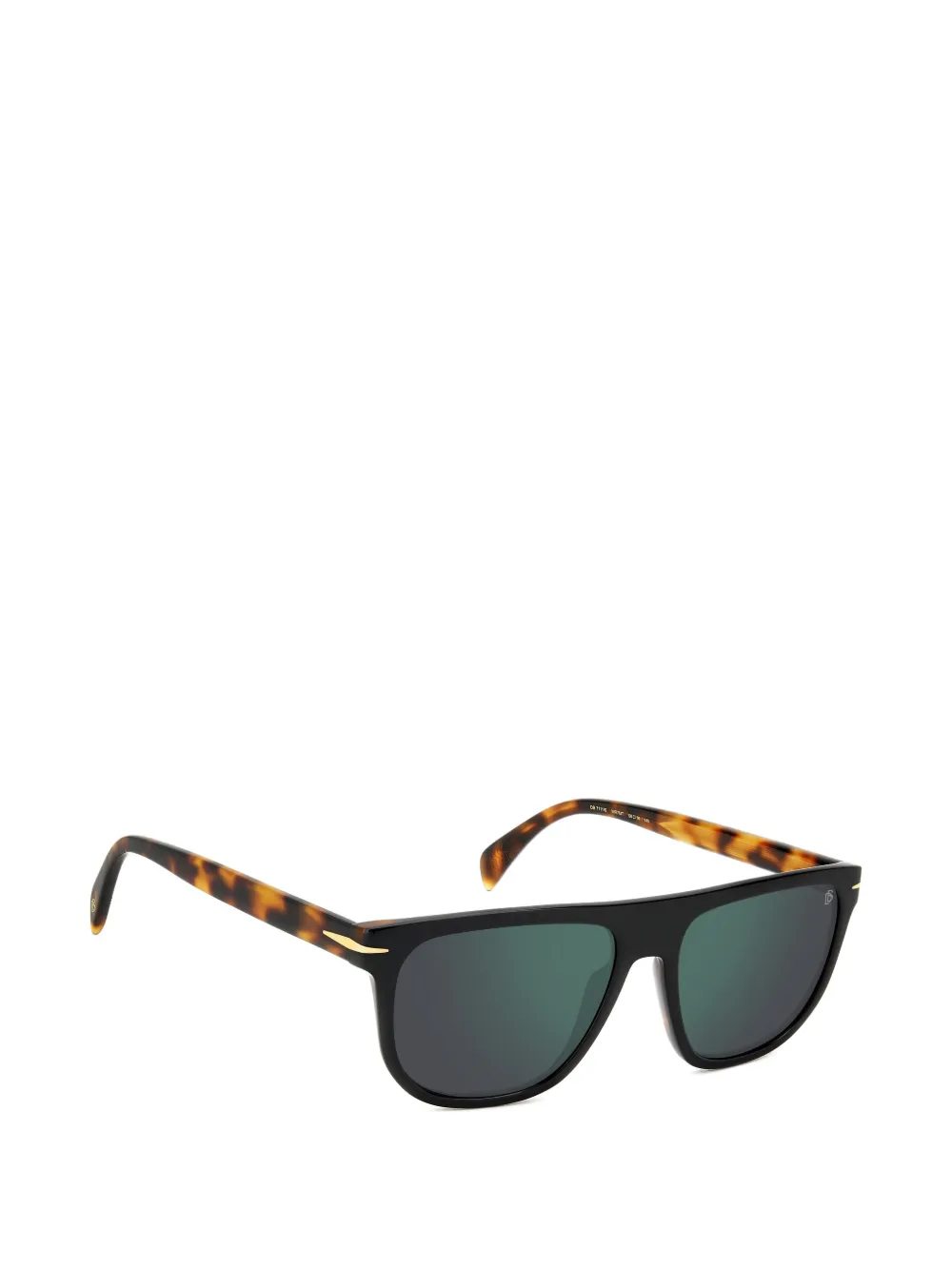  David Beckham Eyewear Havana-pattern Rectangle Sunglasses - Black 