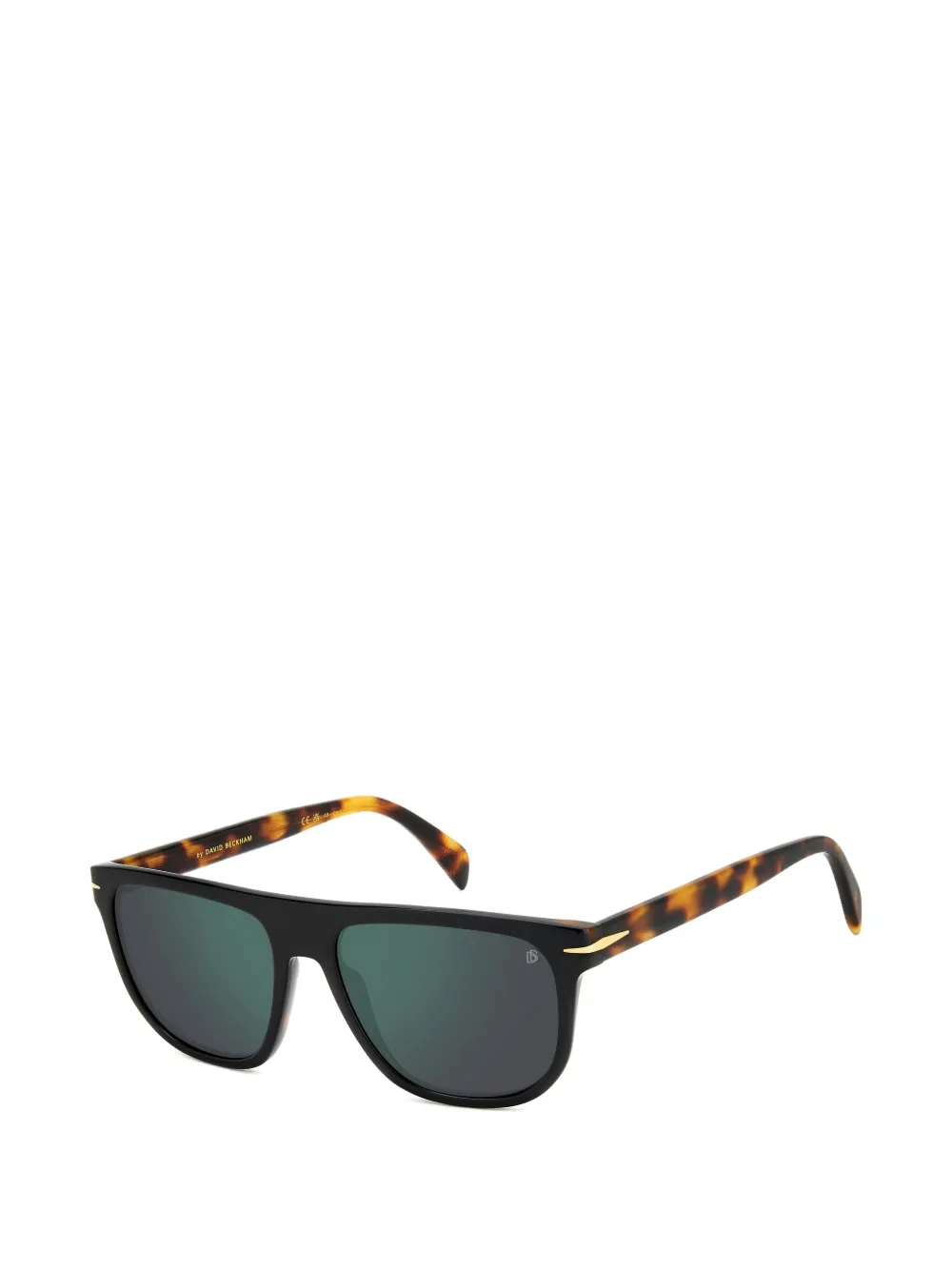  David Beckham Eyewear Havana-pattern Rectangle Sunglasses - Black 