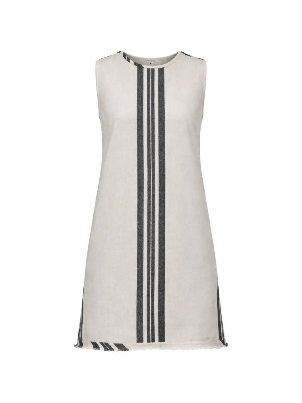 Osklen striped fringed mini dress - Toni neutri