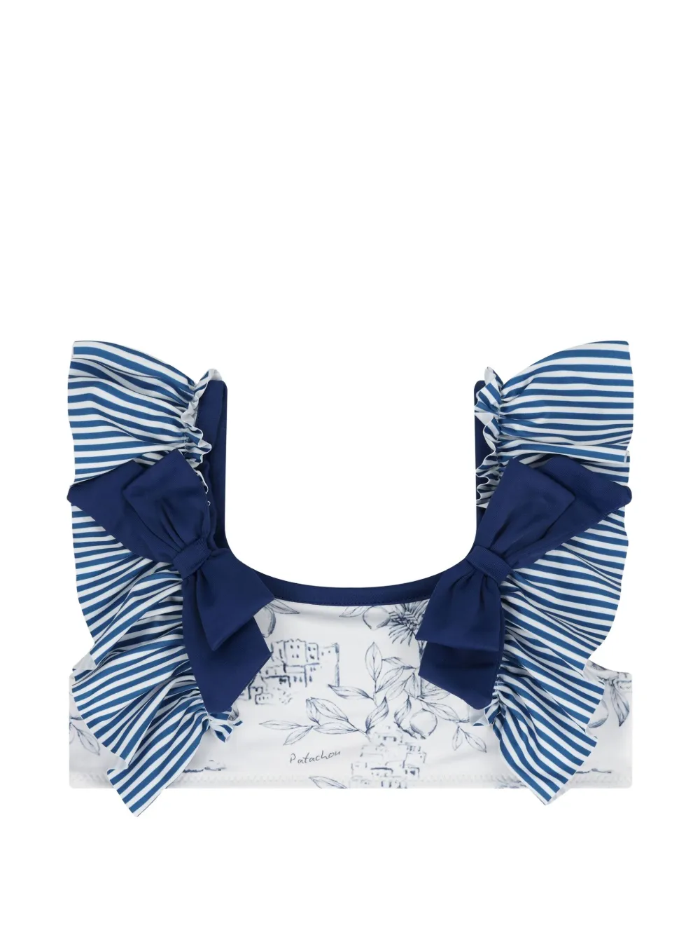 Patachou Gestreepte bikini met strik Wit