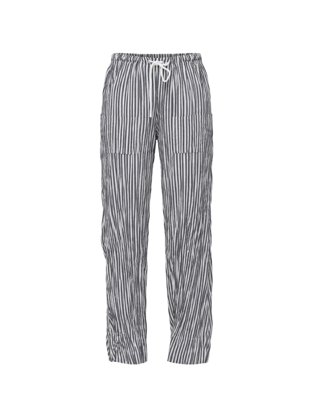 Osklen stripe.pattern wrinkled trousers - Bianco