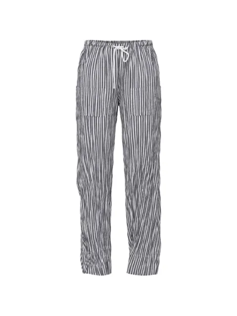 Osklen stripe.pattern wrinkled trousers