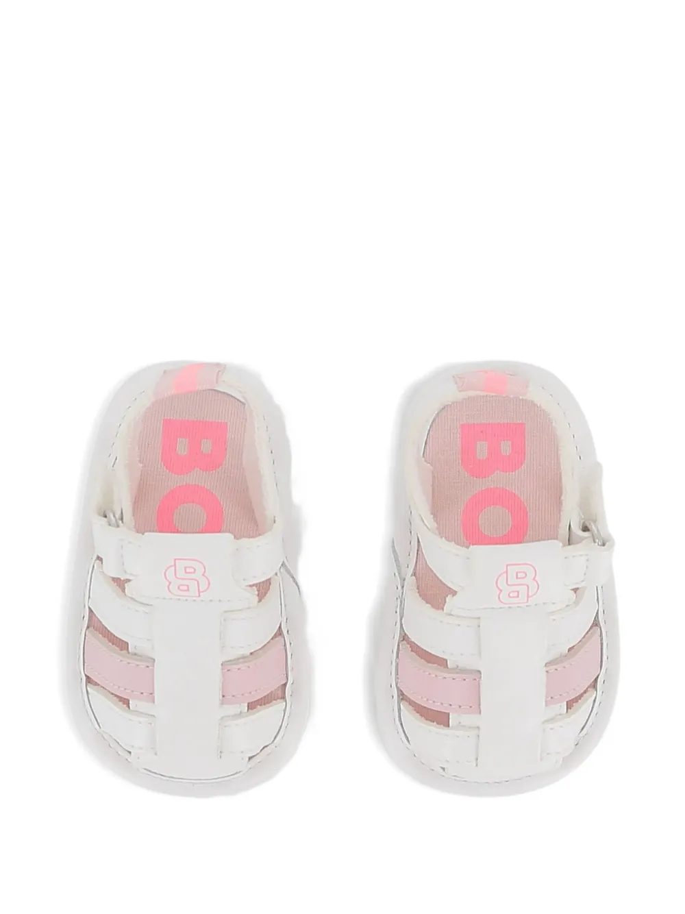 BOSS Kidswear Sandalen met logodetail Wit