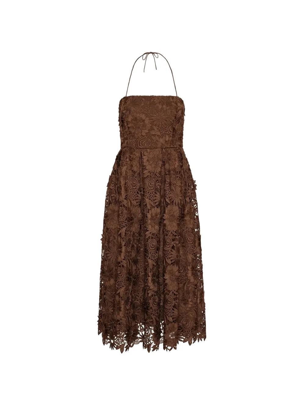 ROTATE BIRGER CHRISTENSEN floral lace midi dress - Marrone