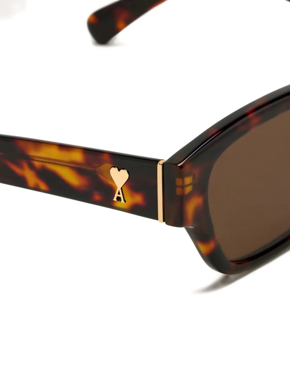  Ami Paris Rectangle Tortoiseshell Sunglasses - Brown 