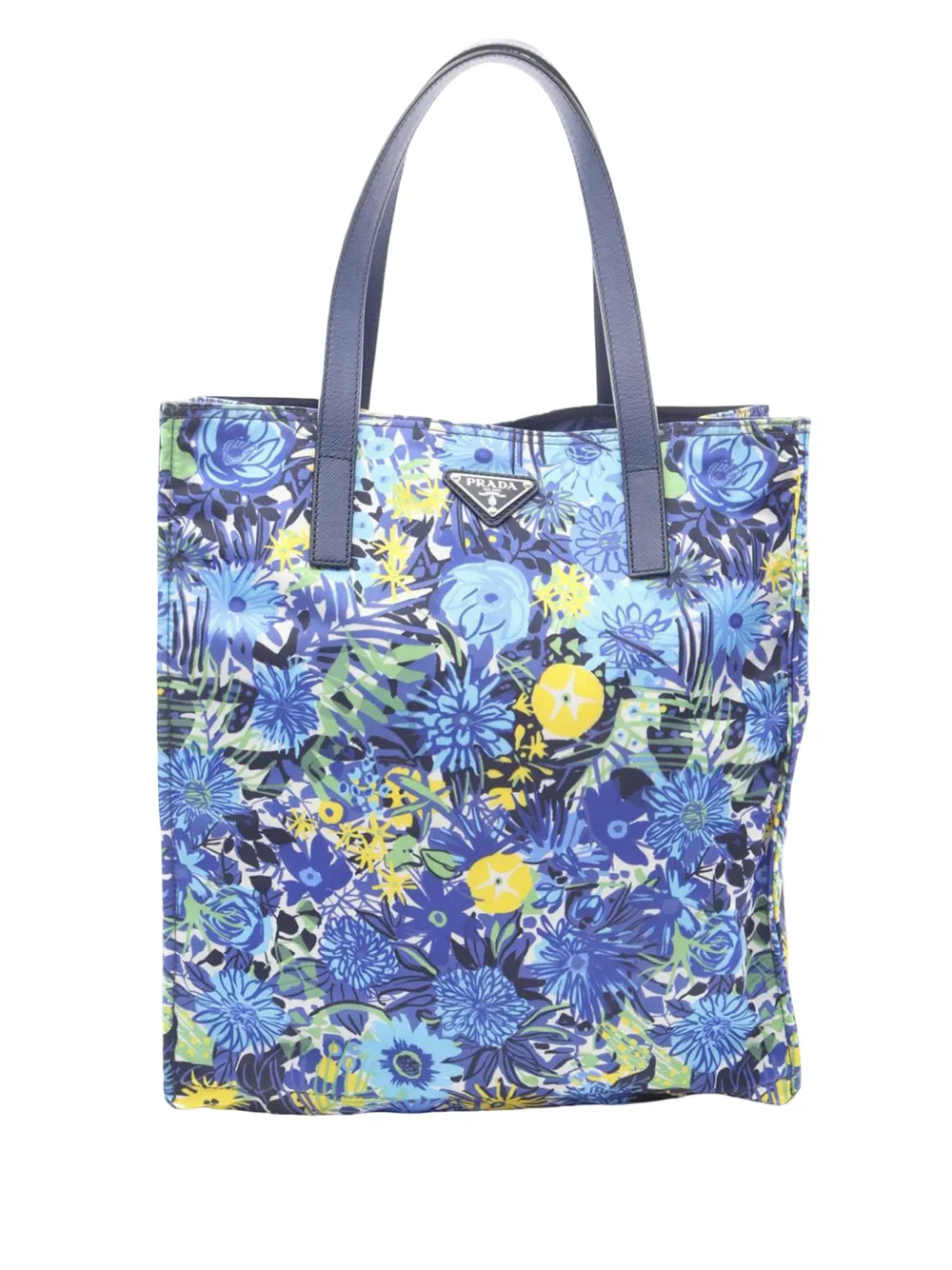Prada Pre-Owned 2013-2026 Tessuto Stampato Flower tote bag - Blu